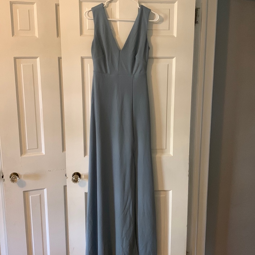 Birdy Grey Shamin Crepe Dust Blue Dress
